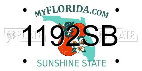 1192SB Florida License Plate