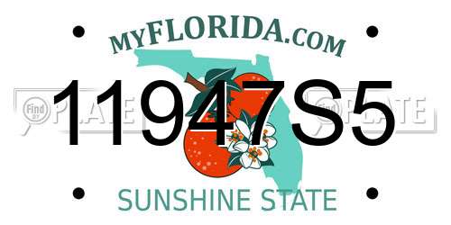 11947S5 Florida License Plate