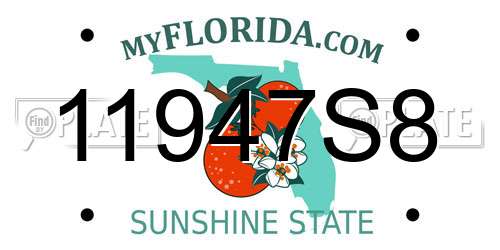 11947S8 Florida License Plate