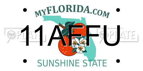 11AFFU Florida License Plate