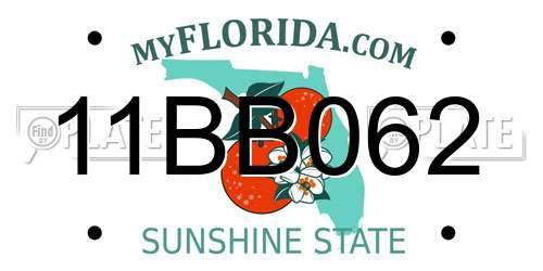 11BB062 Florida License Plate