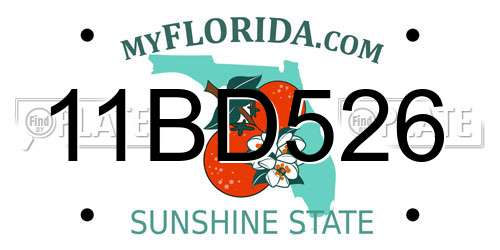 11BD526 Florida License Plate