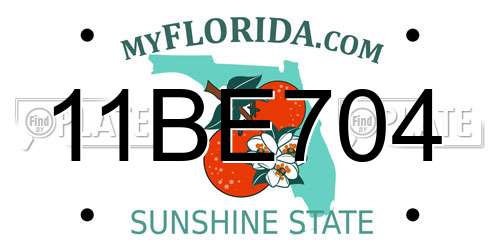 11BE704 Florida License Plate