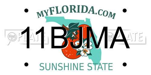 11BJMA Florida License Plate