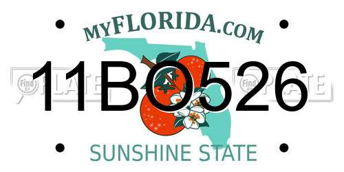 11BO526 Florida License Plate