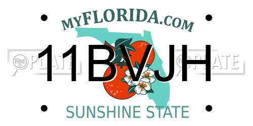 11BVJH Florida License Plate