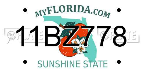 11BZ778 Florida License Plate