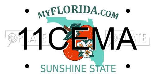 11CEMA Florida License Plate