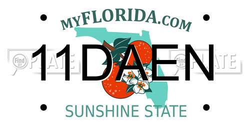 11DAEN Florida License Plate