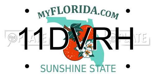 11DVRH Florida License Plate
