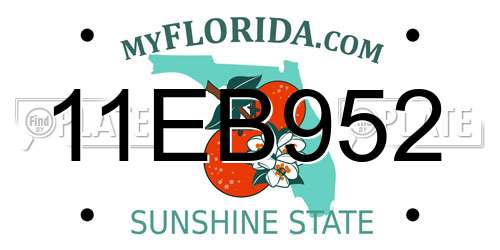 11EB952 Florida License Plate