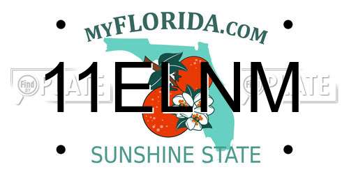 11ELNM Florida License Plate