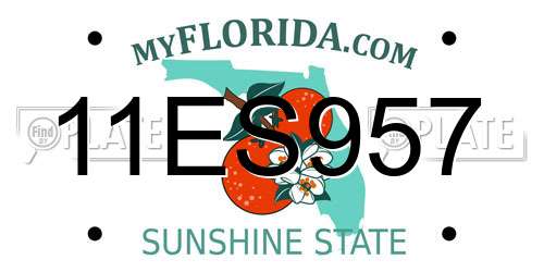 11ES957 Florida License Plate