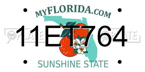 11ET764 Florida License Plate