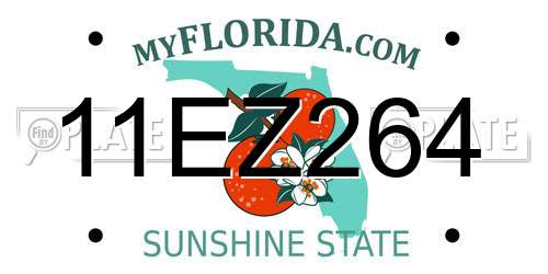 11EZ264 Florida License Plate
