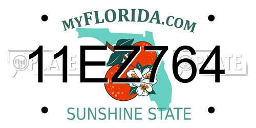 11EZ764 Florida License Plate