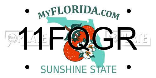 11FQGR Florida License Plate