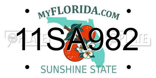 11SA982 Florida License Plate