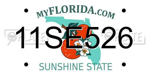 11SE526 Florida License Plate