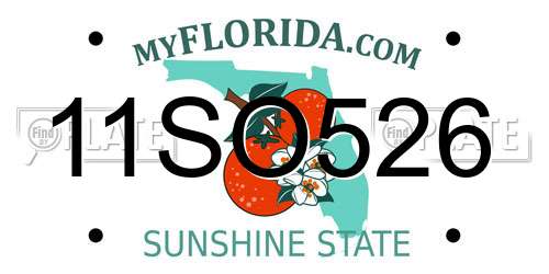 11SO526 Florida License Plate