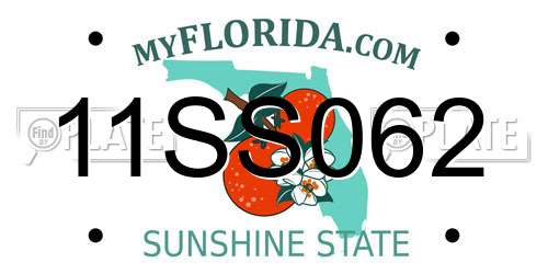 11SS062 Florida License Plate