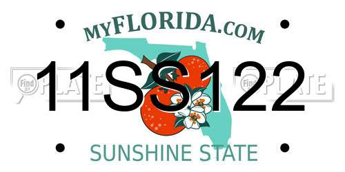 11SS122 Florida License Plate