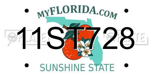 11ST728 Florida License Plate