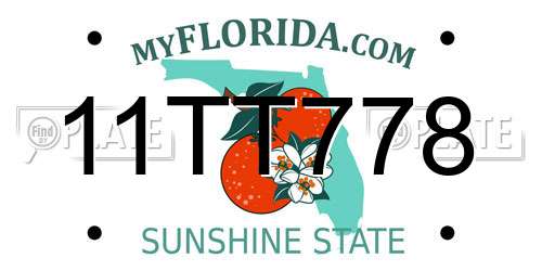 11TT778 Florida License Plate