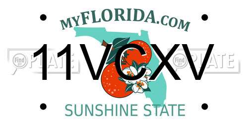 11VCXV Florida License Plate