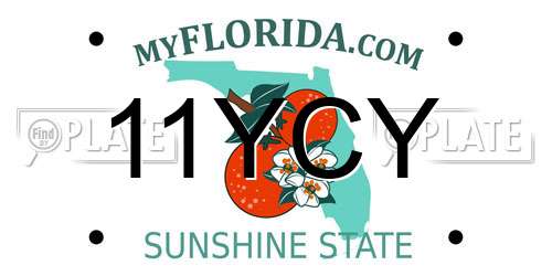 11YCY Florida License Plate