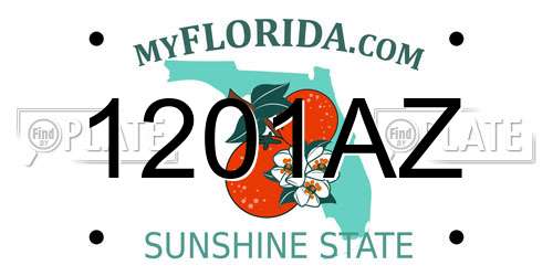 1201AZ Florida License Plate