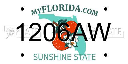 1206AW Florida License Plate