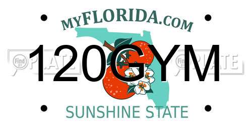 120GYM Florida License Plate