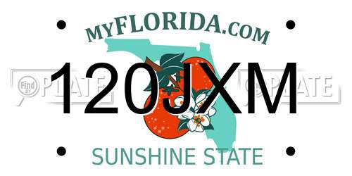 120JXM Florida License Plate