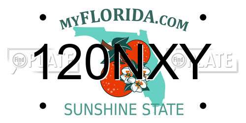 120NXY Florida License Plate