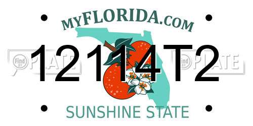 12114T2 Florida License Plate