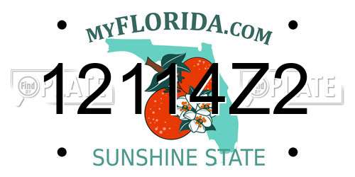 12114Z2 Florida License Plate