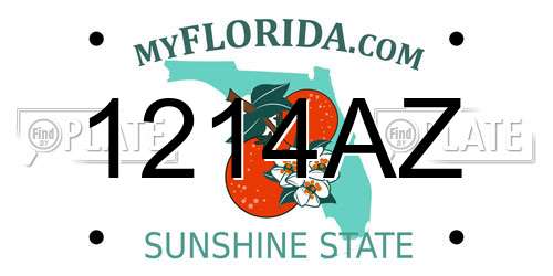 1214AZ Florida License Plate