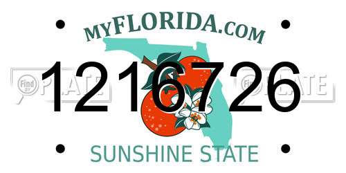 1216726 Florida License Plate