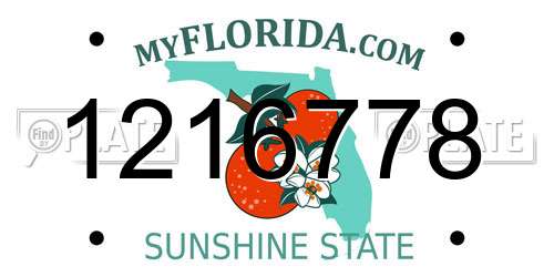 1216778 Florida License Plate