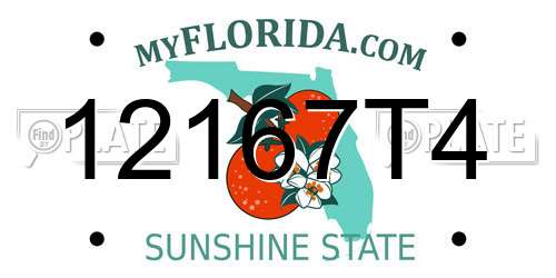 12167T4 Florida License Plate