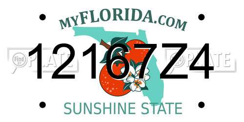 12167Z4 Florida License Plate