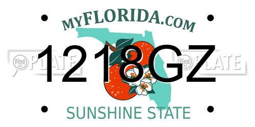 1218GZ Florida License Plate
