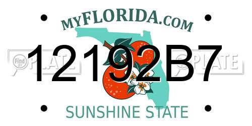 12192B7 Florida License Plate