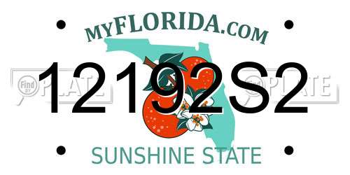 12192S2 Florida License Plate
