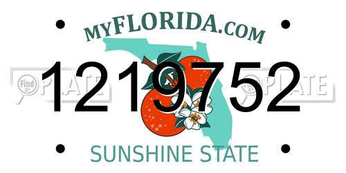 1219752 Florida License Plate