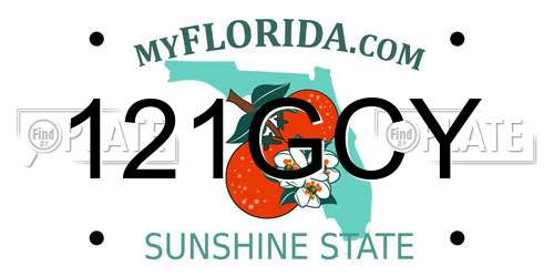 121GCY Florida License Plate