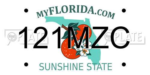 121MZC Florida License Plate