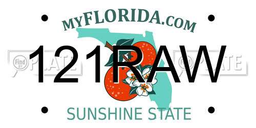 121RAW Florida License Plate