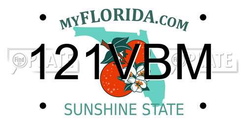 121VBM Florida License Plate